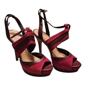 NWB!! Jessica Simpson Burgundy Strappy Heels, Size 9